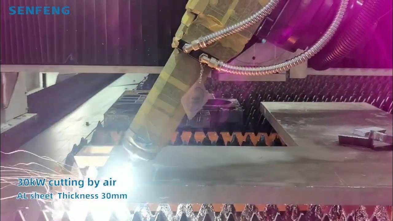 30kW | Cutting by Air--AL Sheet Thickness 30mm