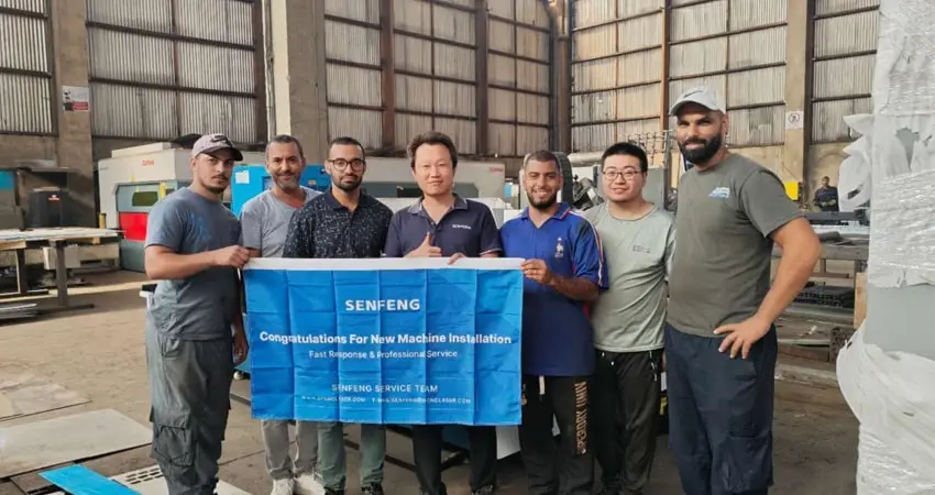 instalación máquina láser SENFENG Marruecos