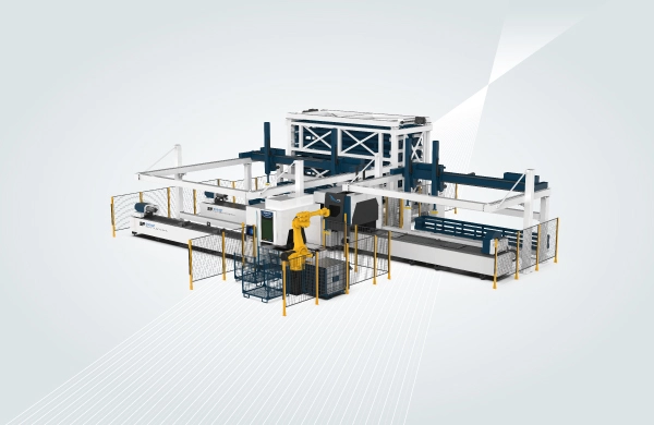 Almacén automatizado para dos cortadoras láser