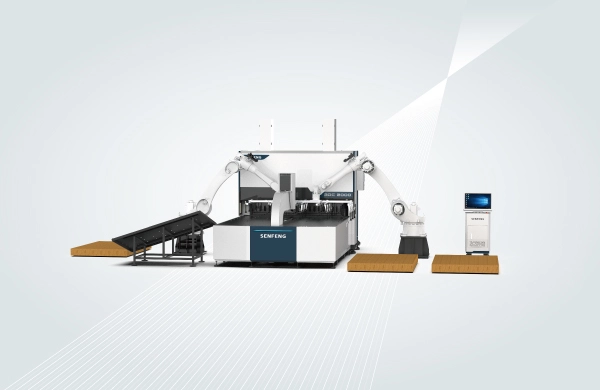 Plegadora de paneles con carga y descarga robótica